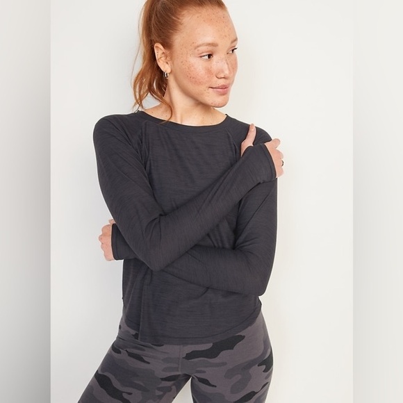 Like New! Old Navy Breathe ON Go-Dry Slub Knit Shirt Size 3X (24/26) Black Jack - Picture 1 of 8